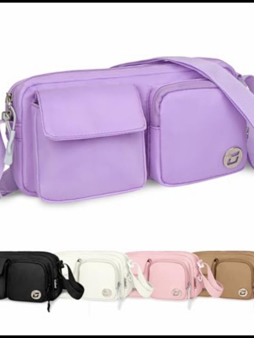Nylon Small Crossbody Bag Water Repellent Travel Purse Shoulder Sling
